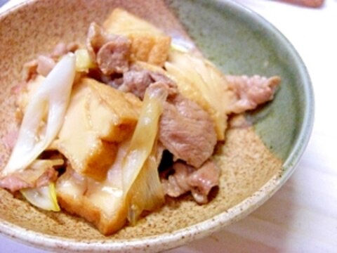 厚揚げと豚肉の煮物